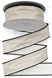 Лента из искусственной кожи 3,8 см*10 ярд (SF-7611) бежевый