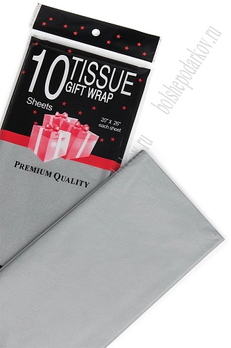 Бумага тишью 50*66 см (10 листов) SF-914, серый №430