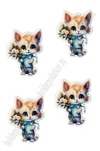Кабошон-вырубка &quot;Котёнок&quot; 2,8*3,6 см (10 шт) SF-6034, №16