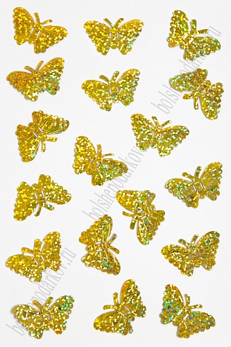 Пайетки &amp;quot;Бабочки&amp;quot; 34*22 мм*500 гр (SF-3071), золотой