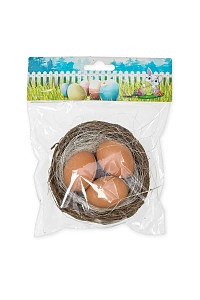 Пасхальный декор "Яйца в гнезде" 9,5 см (1 шт) SF-7863, №1, в ассортименте