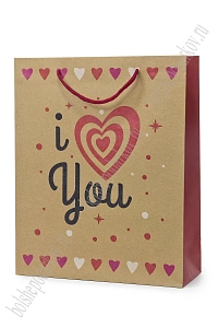 Пакет крафтовый с рисунком &quot;Надпись&quot; 26*32*10 см (12 шт) SF-7171, №1