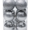 Набор новогодних шаров 6 см (12 шт) SF-7334, серебро №3