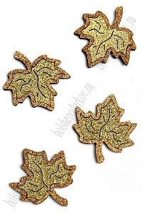 Лазерная вырубка из кожзама &quot;Кленовый листик&quot; 4*4,4 см (10 шт) несклеенная №3