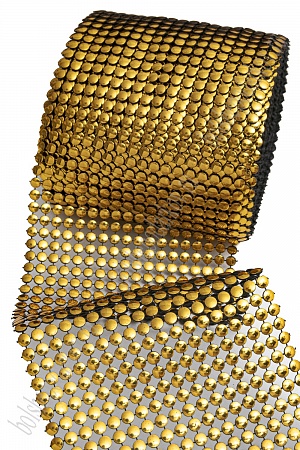 Тесьма-обманка под металл 18 рядов (10 ярд) SF-5796, золото