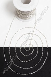 Цепь декоративная 1,5*2 мм (50 м) SF-7288, серебро