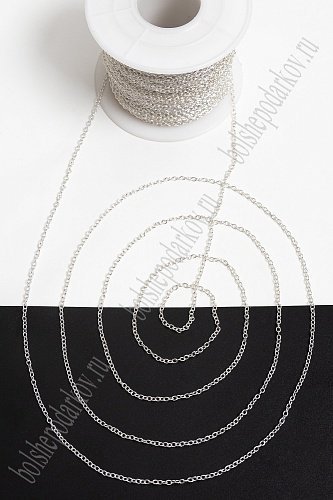 Цепь декоративная 1,5*2 мм (50 м) SF-7288, серебро