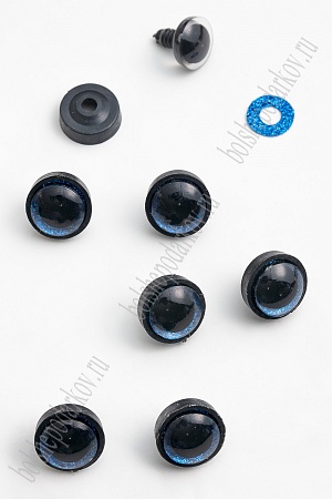 Фурнитура &quot;Глазки для игрушек&quot; 16 мм, с заглушками (20 шт) SF-6094, синий №1