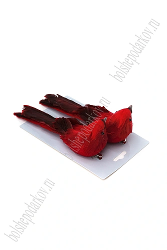 Птички декоративные с зажимом 16*5,5*5 см (2 шт) SF-8015, красный №22
