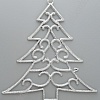 Новогоднее украшение с блестками 25*22 см &amp;quot;Елочка&amp;quot; (SF-1705) серебро