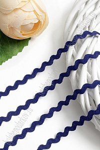 Тесьма "Вьюнок" 0,5 см*27 ярд (SF-2958) темно-синий