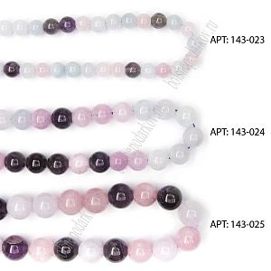 Бусины круглые на нитке 8 мм (SF-7591) аметист