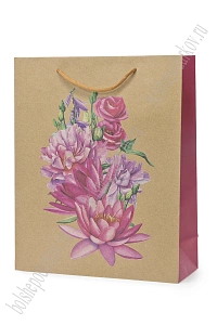 Пакет крафтовый с рисунком &quot;Цветочки&quot; 26*32*10 см (12 шт) SF-7171, №4