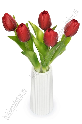 Веточка декоративная &amp;quot;Тюльпан&amp;quot; 32 см (5 шт) SF-8136, красный