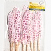 Перья декоративные 15*2,2 см (10 шт) &amp;quot;Сердечки&amp;quot; красные