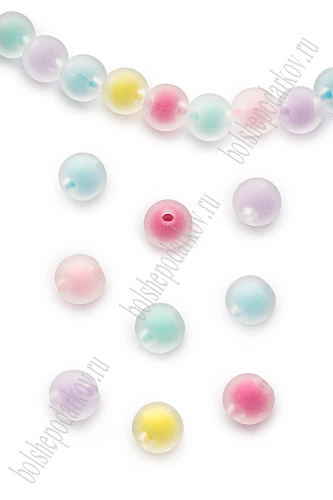 Бусины круглые декоративные 10 мм (500 гр) SF-7282, ассорти