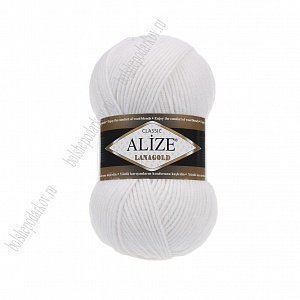 Пряжа &quot;Lana Gold&quot; 100 г*240 м (5 шт) белый №55