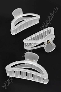 Крабики для волос матовые 9*4,5 см (12 шт) SF-7978, прозрачный