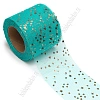 Фатин «Звездочки» 5,5 см*15 ярд (SF-5809) темно-бирюзовый/золото №9