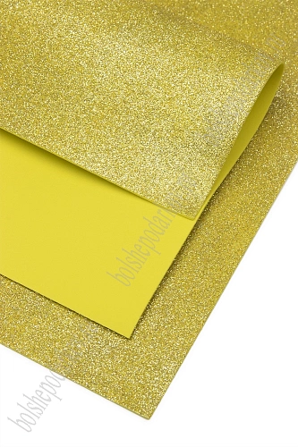 Фоамиран глиттерный А4, 2 мм Premium (10 листов) SF-1955, золото №2020