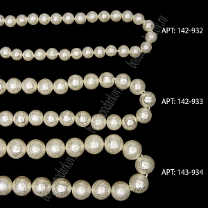 Бусины круглые на леске 10 мм (SF-8073) хлопковый жемчуг кремовый