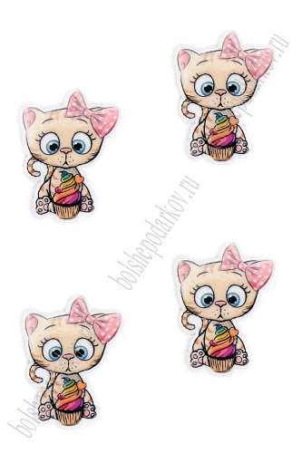 Кабошон-вырубка &amp;quot;Котёнок&amp;quot; 2,7*3,5 см (10 шт) SF-5951, №3