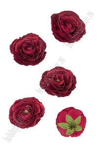 Головки цветов &quot;Пион&quot; 7 см (5 шт) SF-7874, бордовый