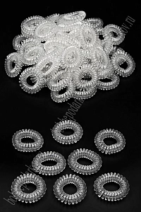 Резинки-пружинки для волос 3,5 см (100 шт) SF-7807, прозрачный №1