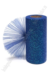 Фатин с блестками 15 см*25 ярд (SF-604) синий №24