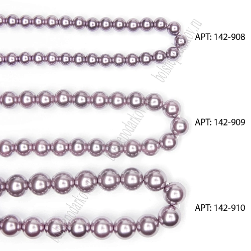 Бусины круглые на нитке 8 мм (SF-8069) жемчуг пенка