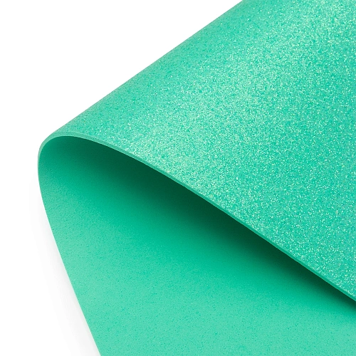 Фоамиран глиттерный А4, перламутровый 2 мм Premium (10 листов) SF-1956, тиффани №3018