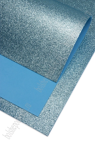 Фоамиран глиттерный 2 мм, 40*60 см Premium (10 листов) SF-3010, голубой №2040
