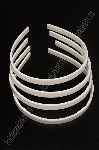 Ободки для волос 1 см пластиковые (20 шт) SF-6166, айвори
