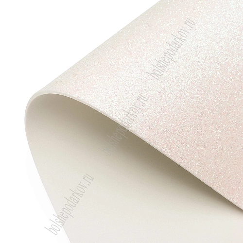 Фоамиран глиттерный А4, перламутровый 2 мм Premium (10 листов) SF-1956, белый №005