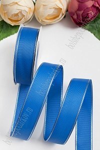 Лента репсовая с люрексом 2,5 см*20 ярд (SF-5828) синий №40