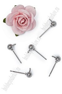 Основы для пусет 11 мм*4 мм, с петелькой (30 шт) SF-7680, серебро