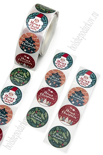 Наклейки в рулоне &amp;quot;Merry Christmas&amp;quot; 2,5 см (500 шт) SF-7839, №27