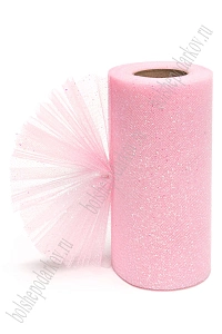 Фатин с блестками 15 см*25 ярд (SF-604) розовый №3