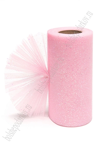 Фатин с блестками 15 см*25 ярд (SF-604) розовый №3