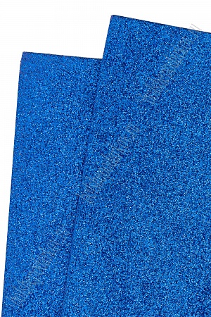 Фоамиран глиттерный 2 мм, 40*60 см Premium (10 листов) SF-3010, синий №008