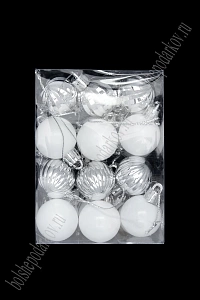 Набор новогодних шаров 3 см (24 шт) SF-8005, микс №40