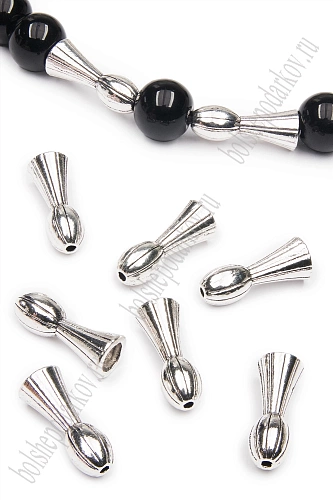 Шапочка для бусин 18*7 мм (10 шт) SF-7748, серебро