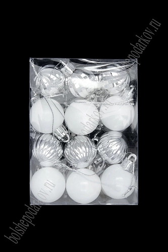 Набор новогодних шаров 3 см (24 шт) SF-8005, микс №40