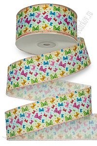 Лента репсовая 4 см*25 ярд с рисунком &quot;Мультик&quot; SF-6130, №2