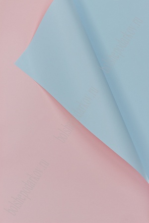 Пленка двухсторонняя для цветов 58*58 см (20 листов) SF-7067, розовый/голубой №135