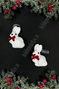 Новогодние украшения &quot;Зайчики&quot; 5*7,5 см (2 шт) SF-7550, №2