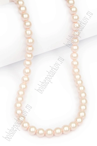 Бусины круглые на леске 6 мм (SF-8074) жемчуг персиковый