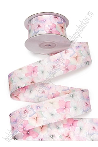 Лента тканевая двусторонняя 3,8 см*10 ярд &quot;Цветочки&quot; SF-7526, №20