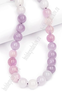 Бусины круглые на нитке 10 мм (SF-7592) кварц фиолетовый