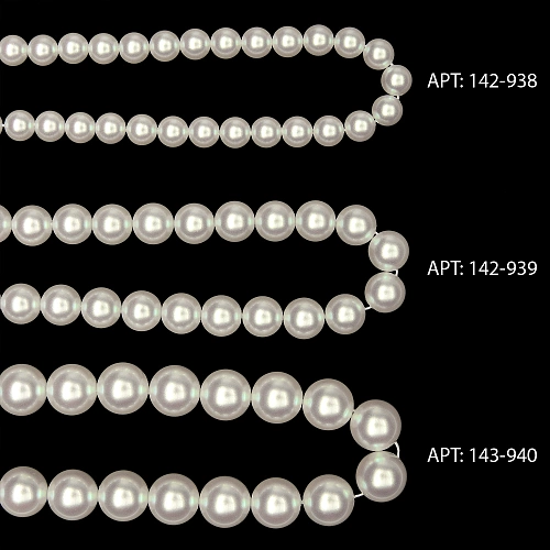 Бусины круглые на леске 8 мм (SF-8075) жемчуг белый